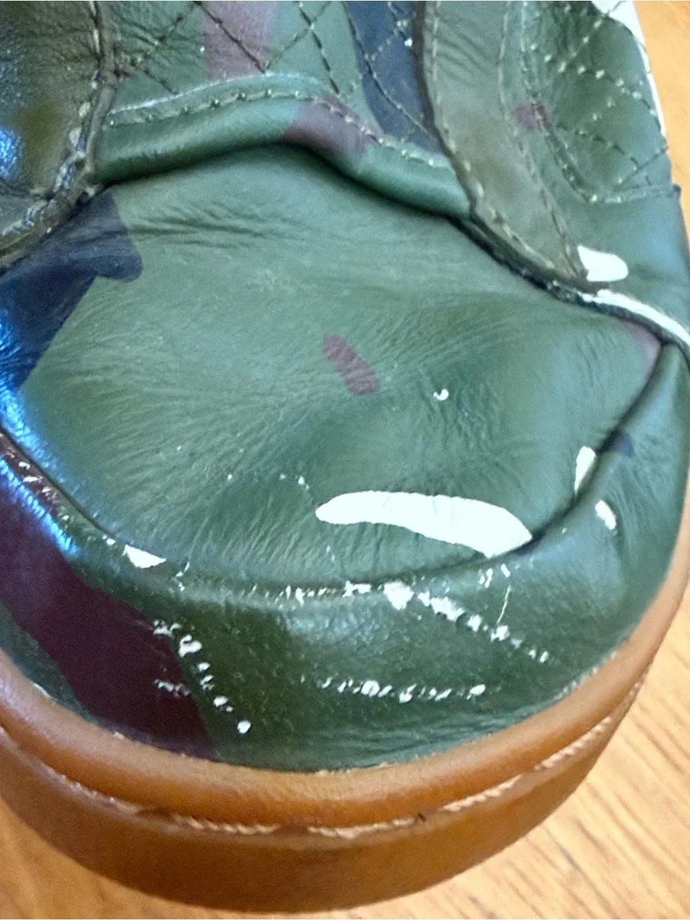L.A.M.B. Women's Camo Green Slip-On Sneakers